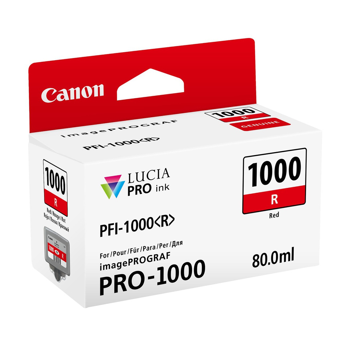 Cartucho de tinta original Canon PFI-1000 R Rojo (0554C001) 2