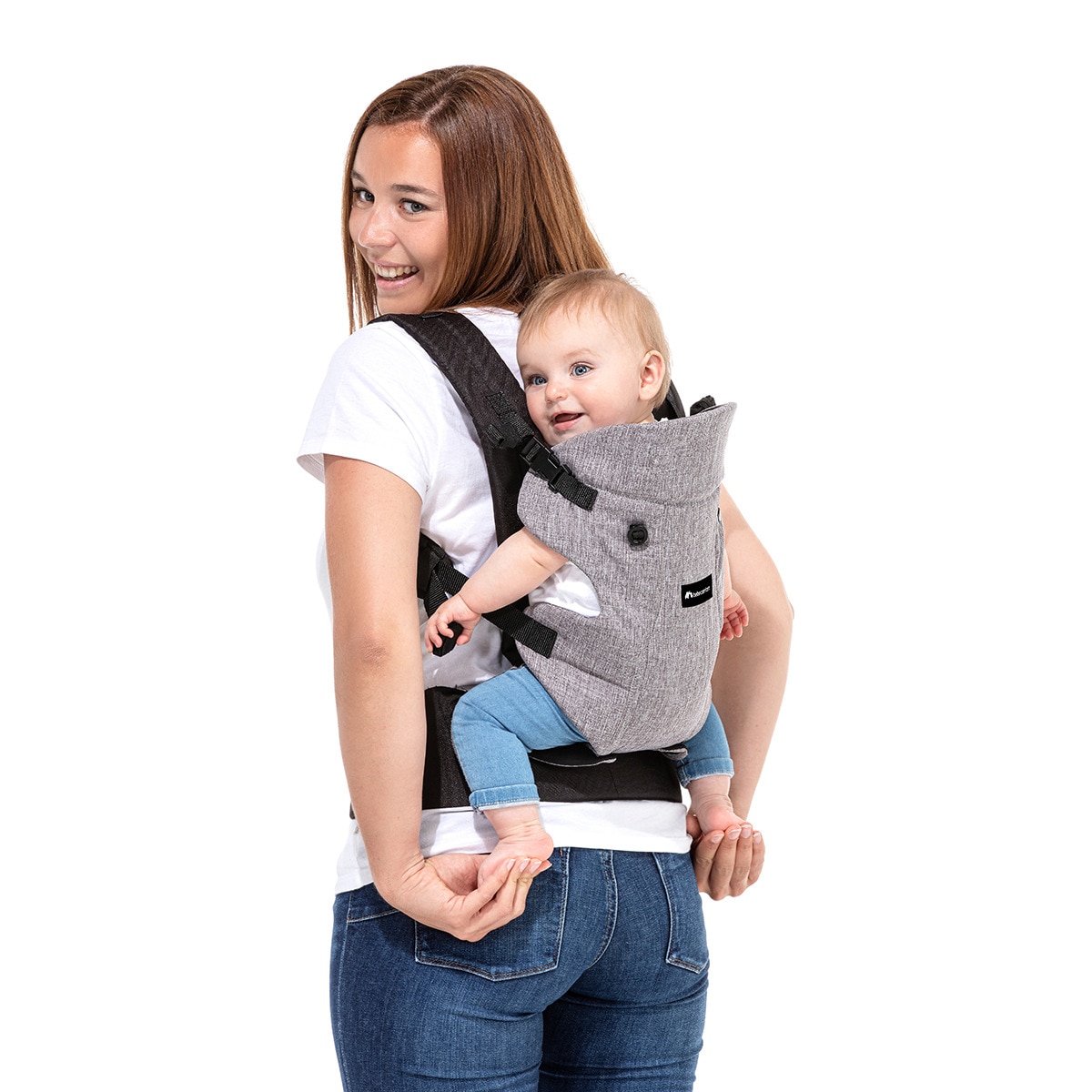 Mochila portabebés Go4, 0meses-3años, >3,5 kg, <15 kg, color Black Chic Multicolor-3