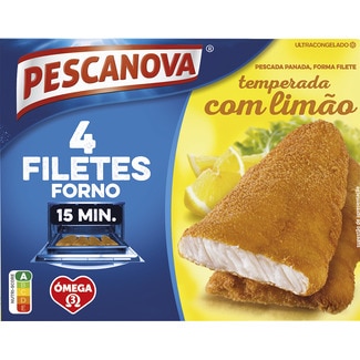 4 Filetes de Pescada Panados com Limão embalagem 400 g - Pescanova
