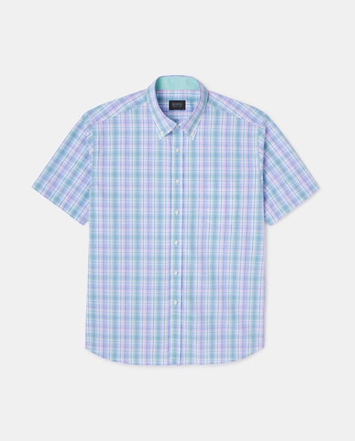 Camisa casual lisa manga larga turquesa – 08132-0051