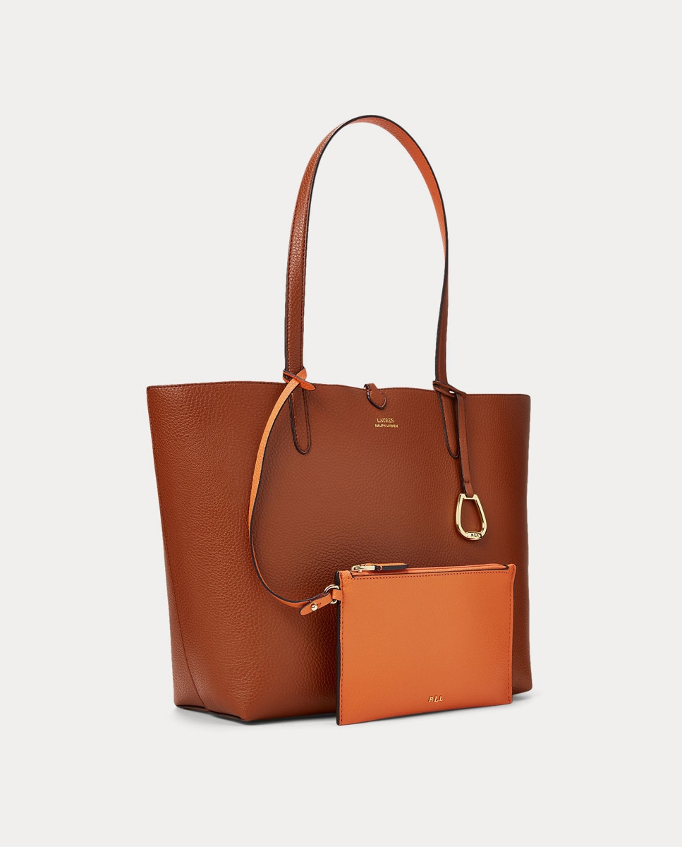 Tote reversible en marrón y naranja · Lauren Ralph Lauren · El
