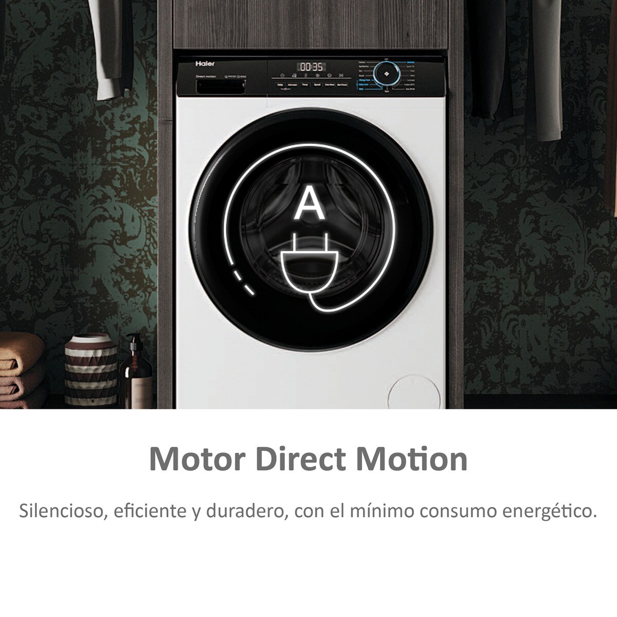 Lavadora Haier 8 kg / 1.400 rpm Vapor, I-Pro Series 3 - HW80-B14939-IB Blanco-5