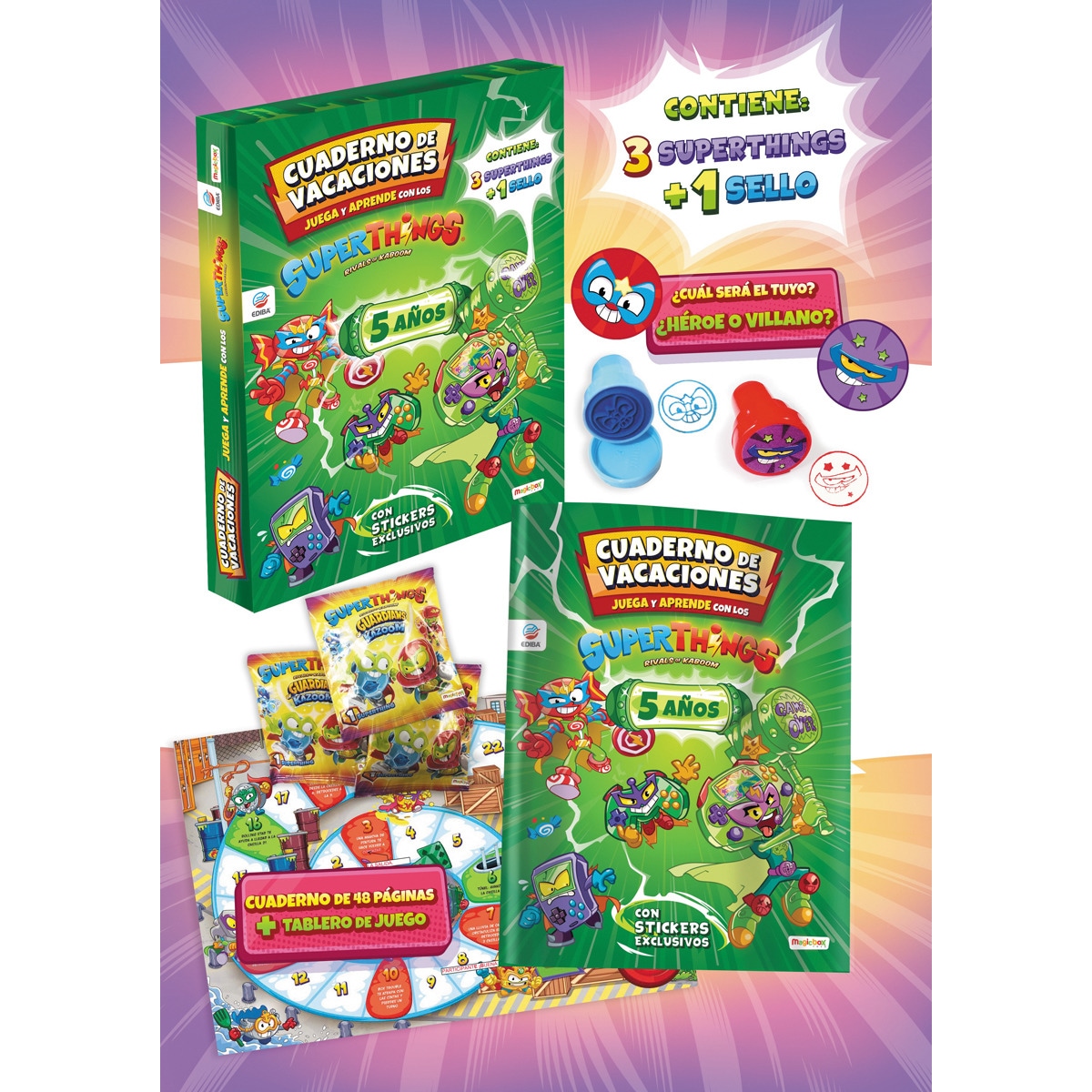 Cuaderno de Vacaciones juega y aprende Superthings Guardians of Kazoom para 5 años  (Tapa blanda) 4