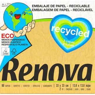 Guardanapos Reciclados embalagem 80 unidades - Renova