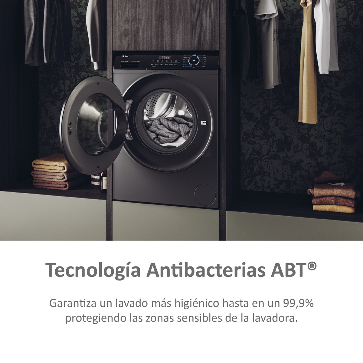 Máquina de Lavar Roupa Haier I-Pro Série 3 HW90-B14939S8-IB Carga Frontal de 9 Kg e 1400 rpm - Inox Inox-9