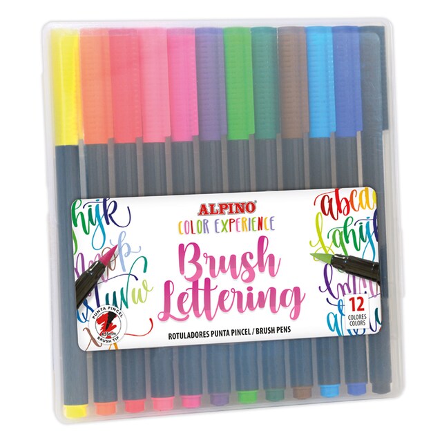 Imagen 0 de Pack 12 Rotuladores Brush Lettering Color Experience Alpino Multicolor