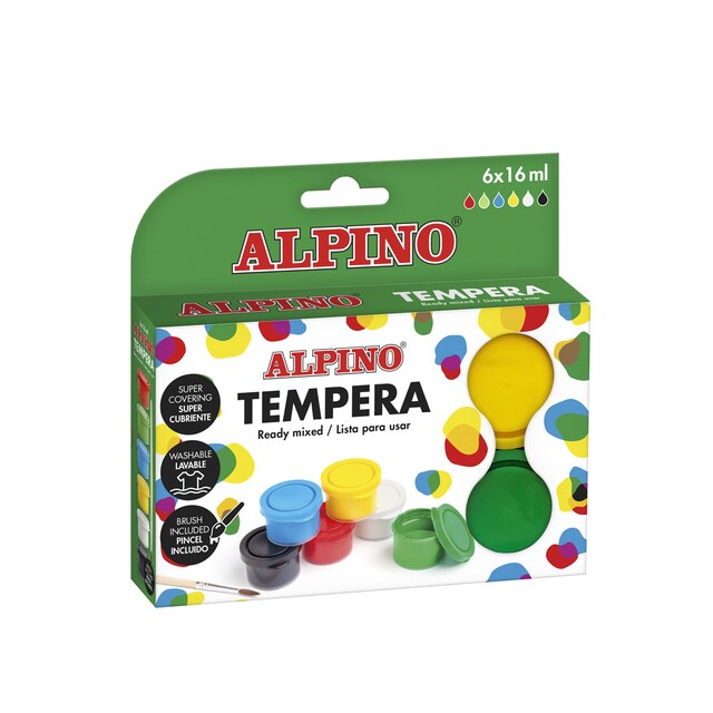 Imagen 0 de Estuche de 6 Témperas Escolares 16 ml Alpino Multicolor