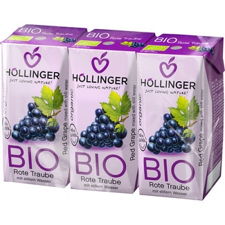 Bio zumo de uva roja ecológica a partir de concentrado pack 3 briks 200 ml - Hollinger