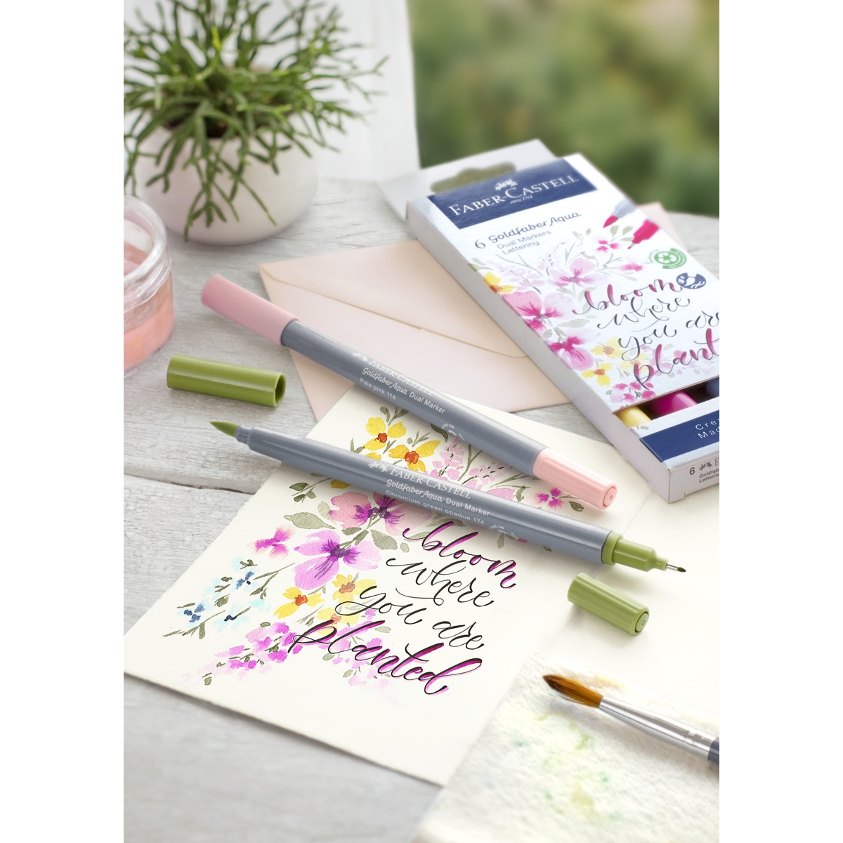 Pack 6 Rotuladores Doble Punta Acualerable GoldFaber Aqua Dual Marker Faber-Castell Multicolor 3