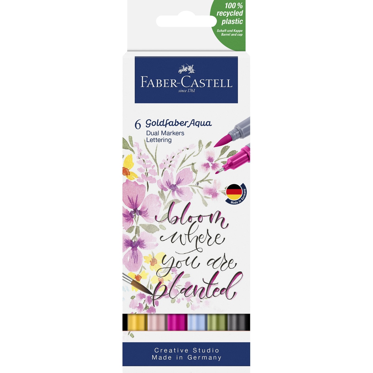 Imagen 0 de Pack 6 Rotuladores Doble Punta Acualerable GoldFaber Aqua Dual Marker Faber-Castell Multicolor
