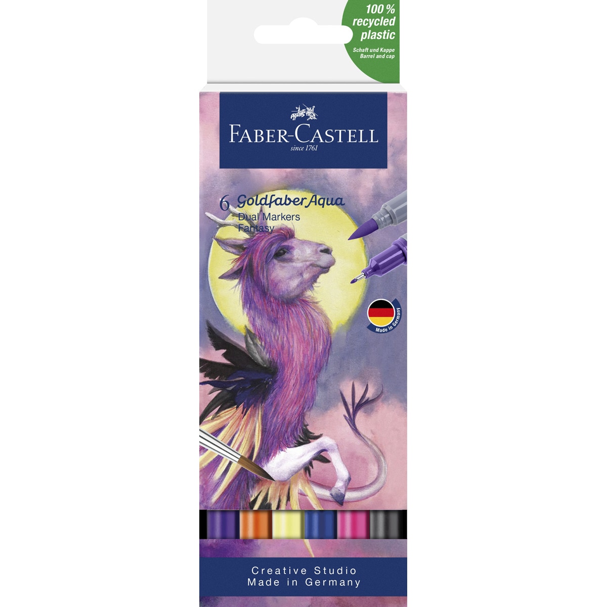 Imagen 0 de Pack 6 Rotuladores Doble Punta Acualerable GoldFaber Aqua Dual Marker Faber-Castell Multicolor