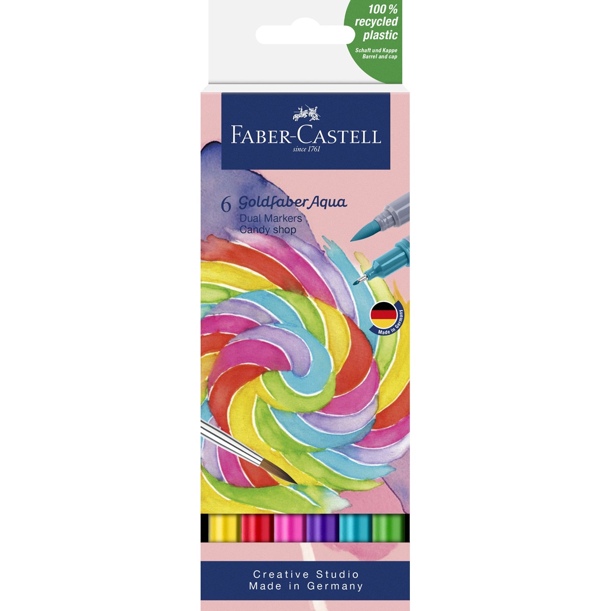 Imagen 0 de Pack 6 Rotuladores Doble Punta Acualerable GoldFaber Aqua Dual Marker Faber-Castell Multicolor