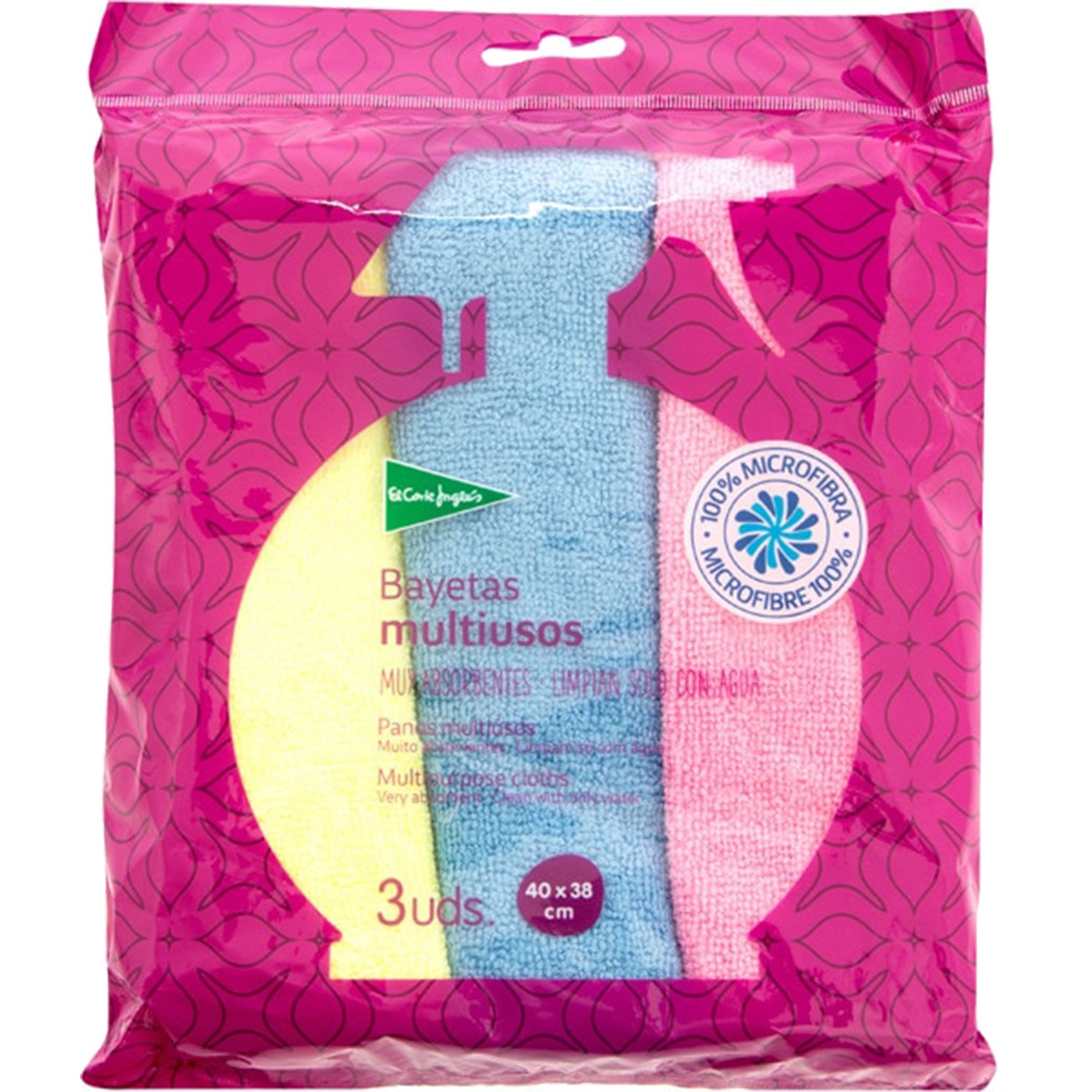 Panos Microfibras Grandes 40X38 cm Pack 3 unidades