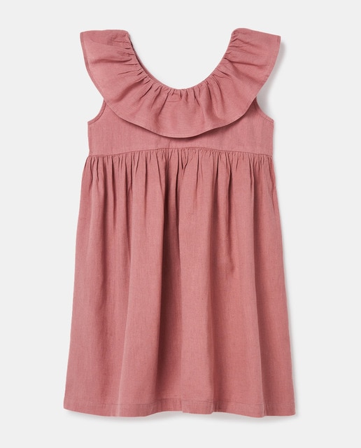 Imagen 0 de Vestido de niña con escote en pico