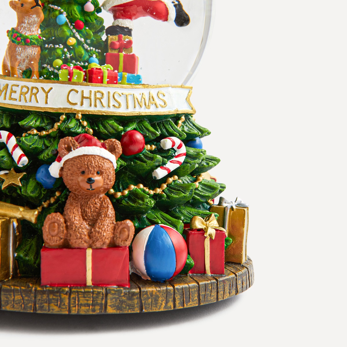 Bola de Neve Pai Natal com Árvore Multicolor-5