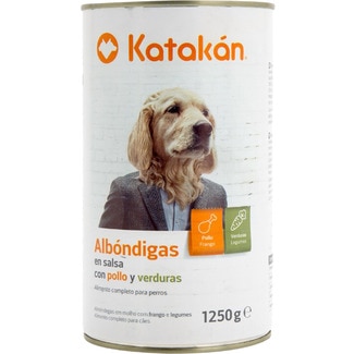 Comida Húmida para Cão Almôndegas em Molho com Frango e Legumes lata 1200 g - Katakán