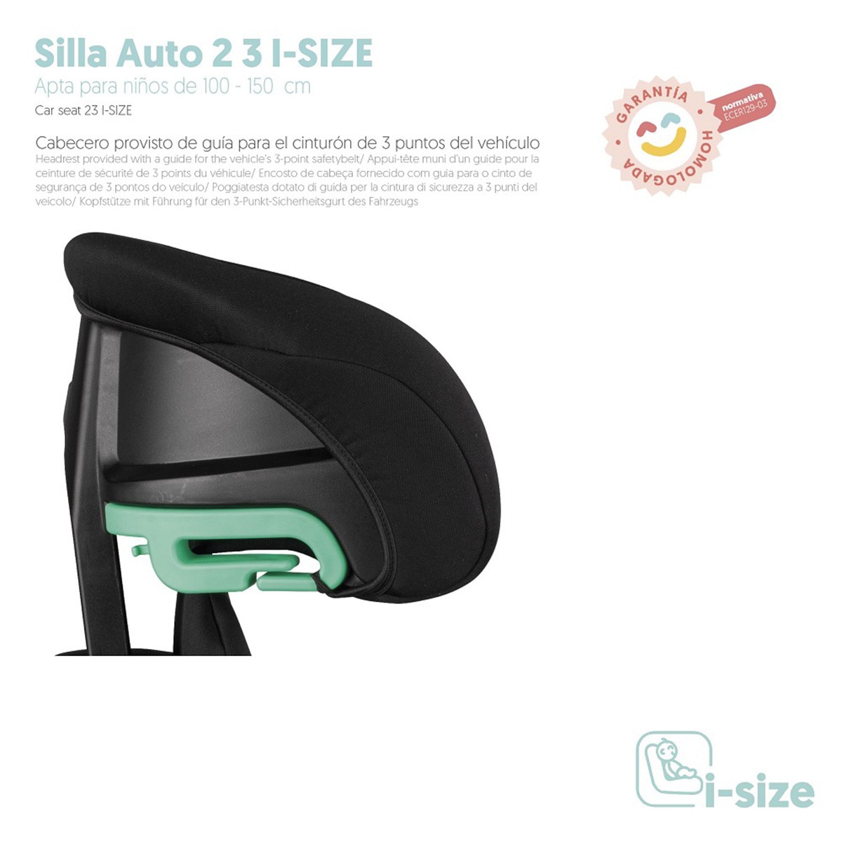 Silla de coche Juno I- Size (100-150cm) Negro-5
