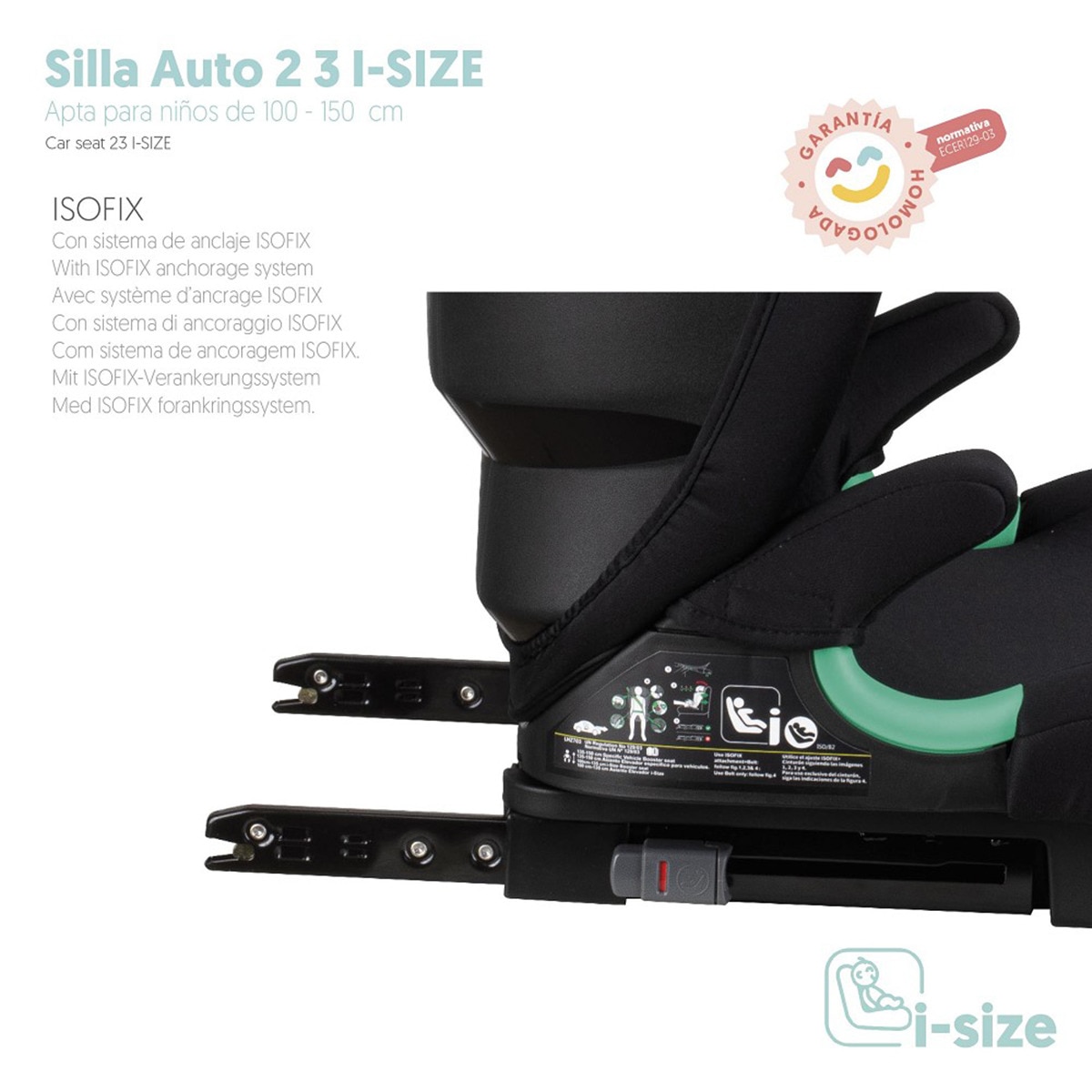 Silla de coche Juno I- Size (100-150cm) Negro-4