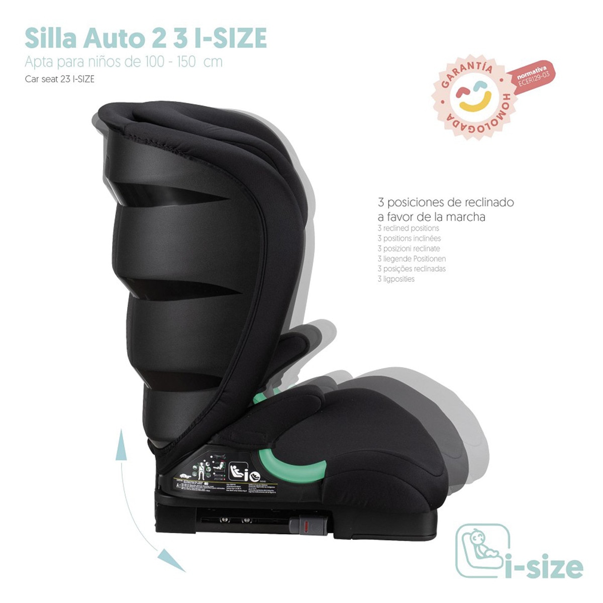 Silla de coche Juno I- Size (100-150cm) Negro-2
