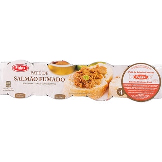 Paté de Salmão Fumado sem Glúten Pack 4 embalagem 22 g - Fides