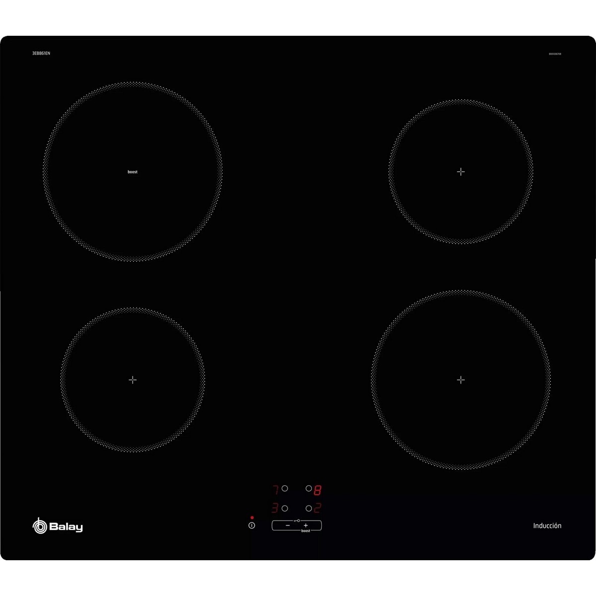 Imagem 0 de Placa de Indução Balay 3EB861EN com 4 Zonas e de 60 cm - Vitrocerâmica Preto