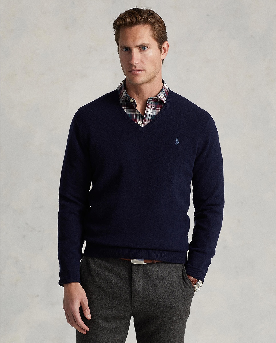 Pull à col en V en laine