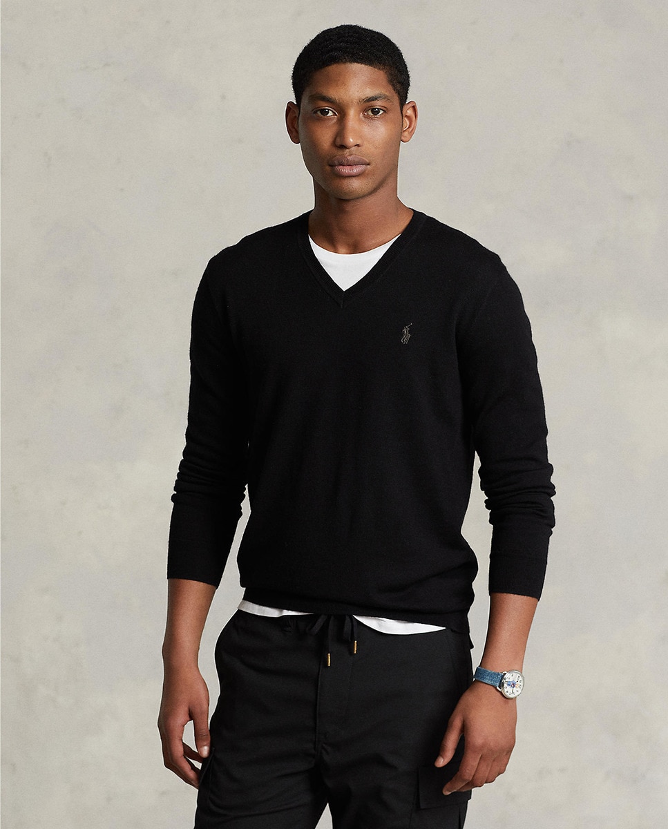 Pull à col en V en laine