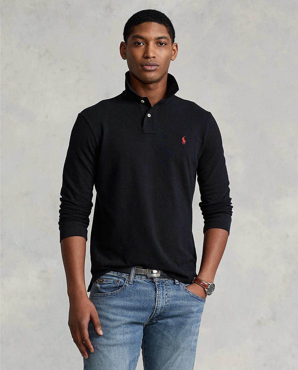 Polo piqué regular fit à manches longues