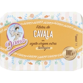 Filetes de Cavala em Azeite Virgem Extra Biológicas lata 106 g - Dama