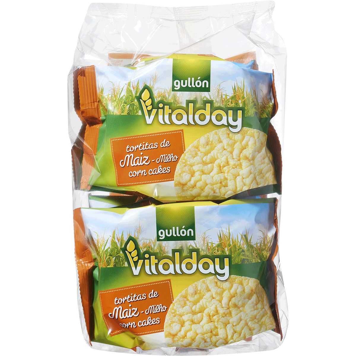 Tortitas de Milho Vitalday sem Glúten Pack 4 unidades embalagem 108,8 g