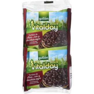 Tortitas de Milho Vitalday com Chocolate Preto embalagem 100 g - Gullón