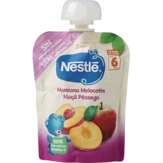 Pacotinho de Maçã e Pêssego 6 Meses sem Glúten embalagem 90 g - Nestlé