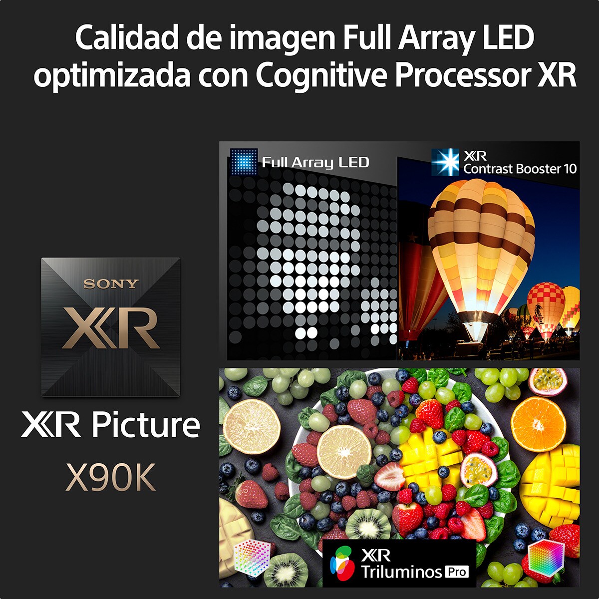 TV LED 215 cm (85") Sony XR-85X90K BRAVIA XR Full Array Google TV, 4K HDR, XR Cognitive Processor, XR Triluminos Pro Negro-4