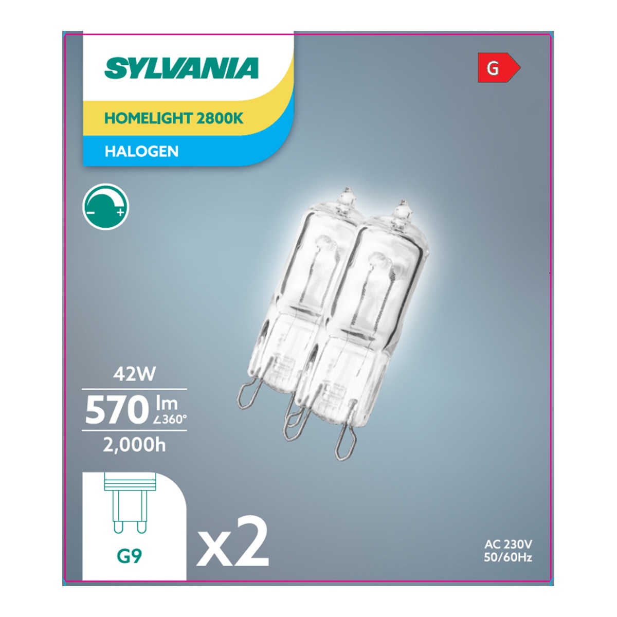 Bombilla Halógena Cápsula G9 42 W 570 lm (x2) Luz cálida ( <= 3000 K )-2