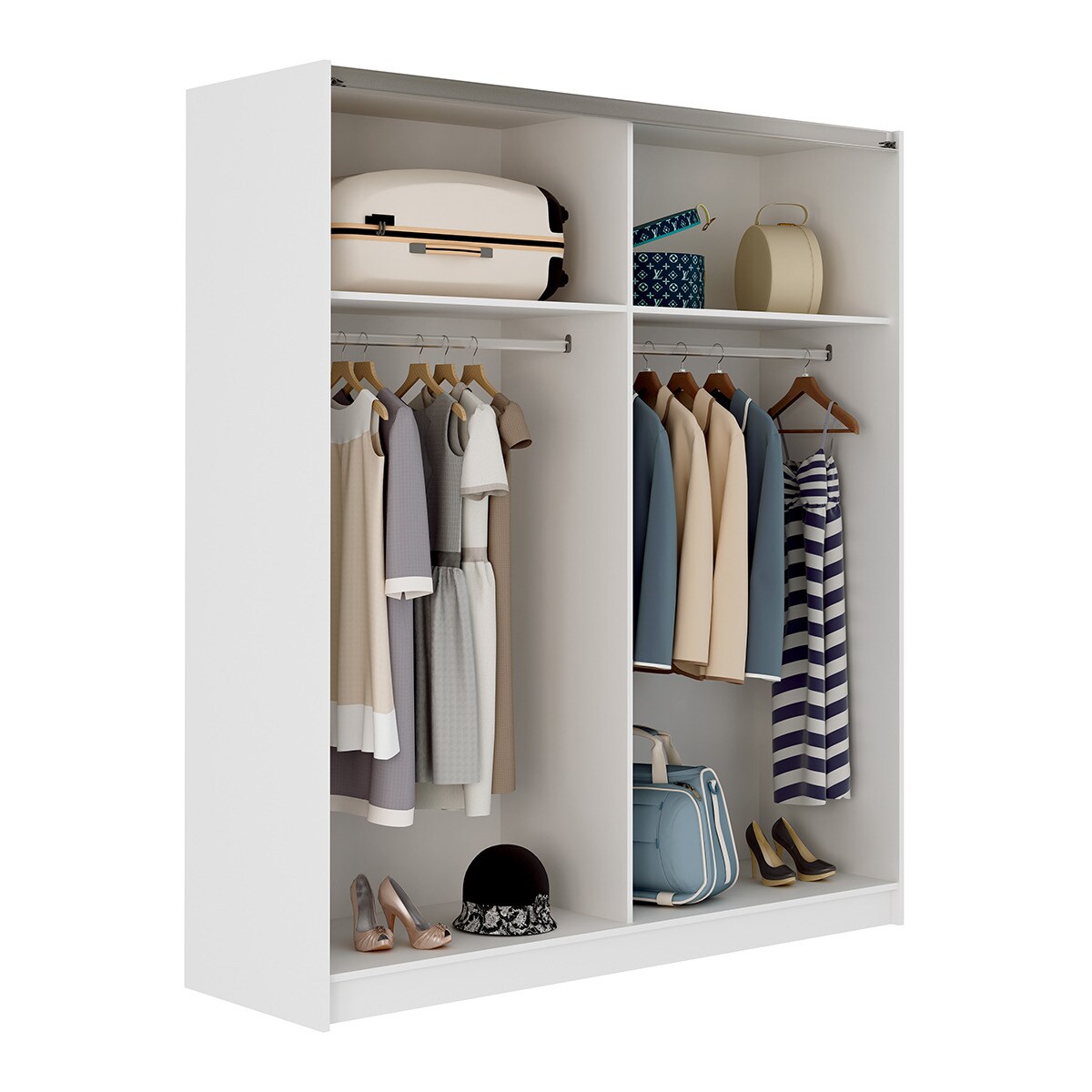 Roupeiro de 2 Portas de Correr Carvalho-3