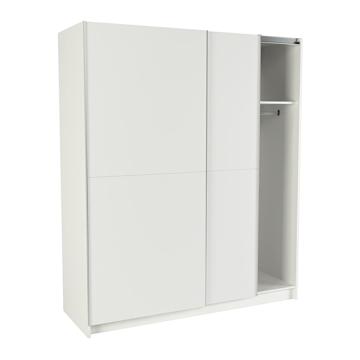 Roupeiro de 2 Portas de Correr Branco-2