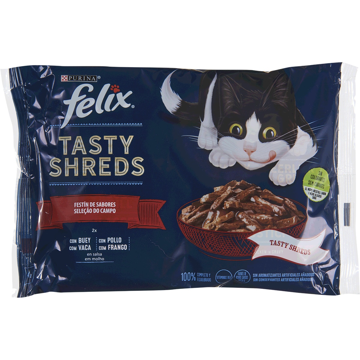 Alimento Húmido para Gato sabor Vaca e Frango 4 unidades embalagem 320 g