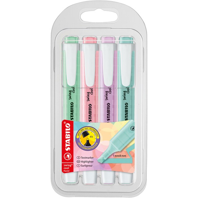 Imagen 0 de Estuche 4 Marcadores Swing Cool STABILO Pastel Multicolor