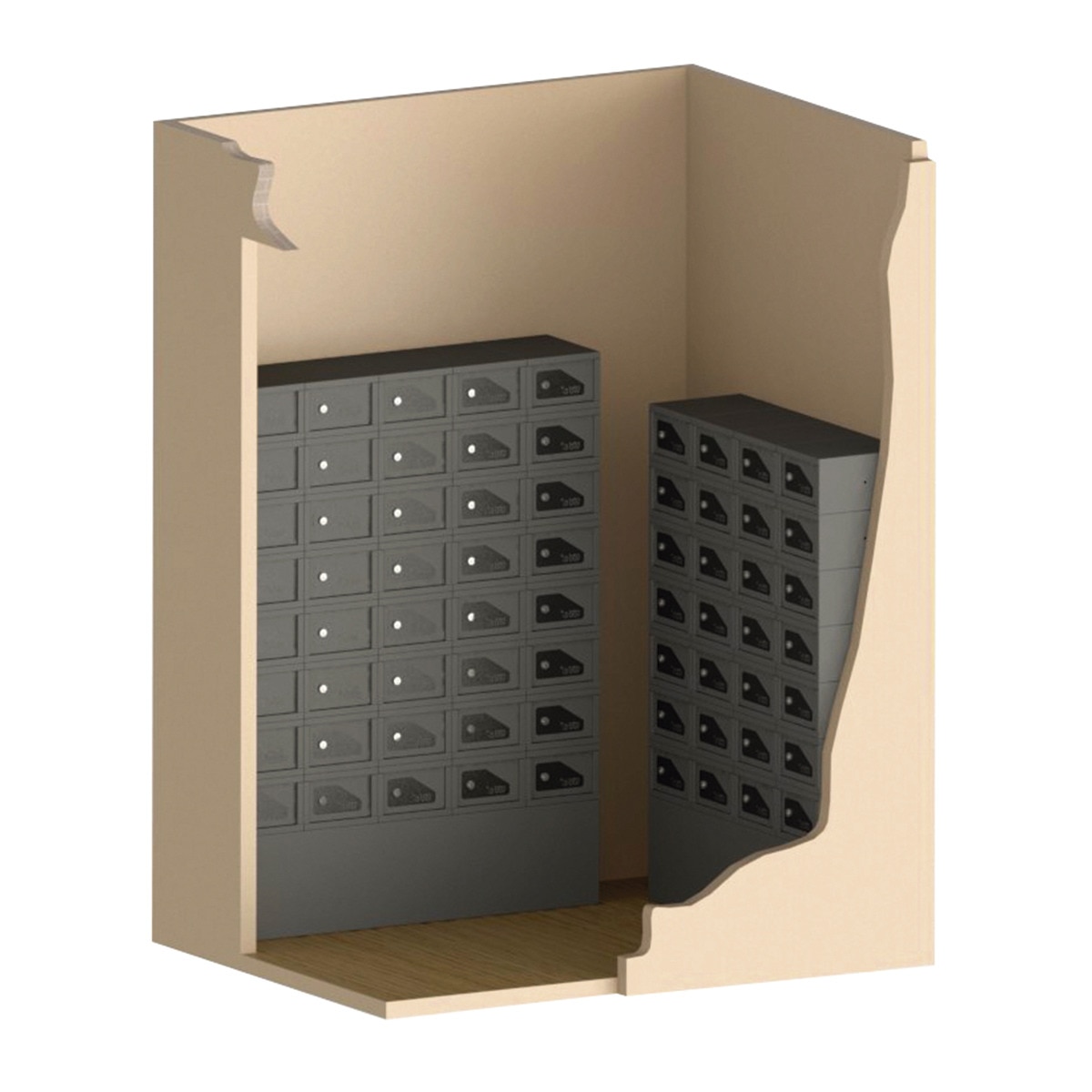 Caja Fuerte Casillero Individual Modular Gris-3