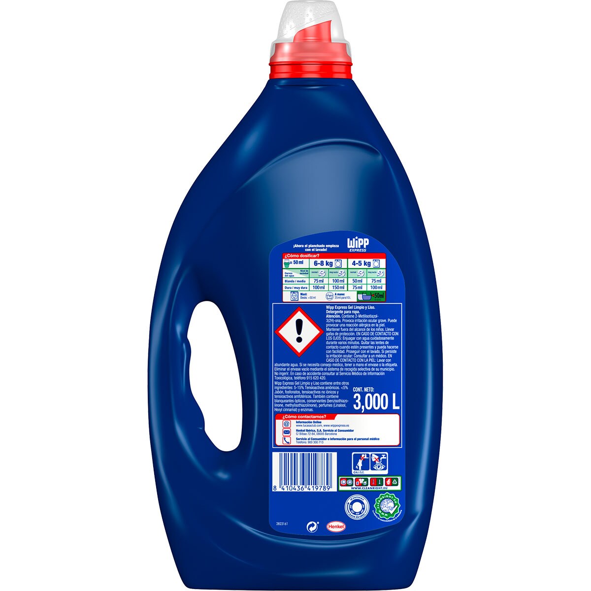 Clean & Smooth liquid washing machine detergent gel bottle 60 dose