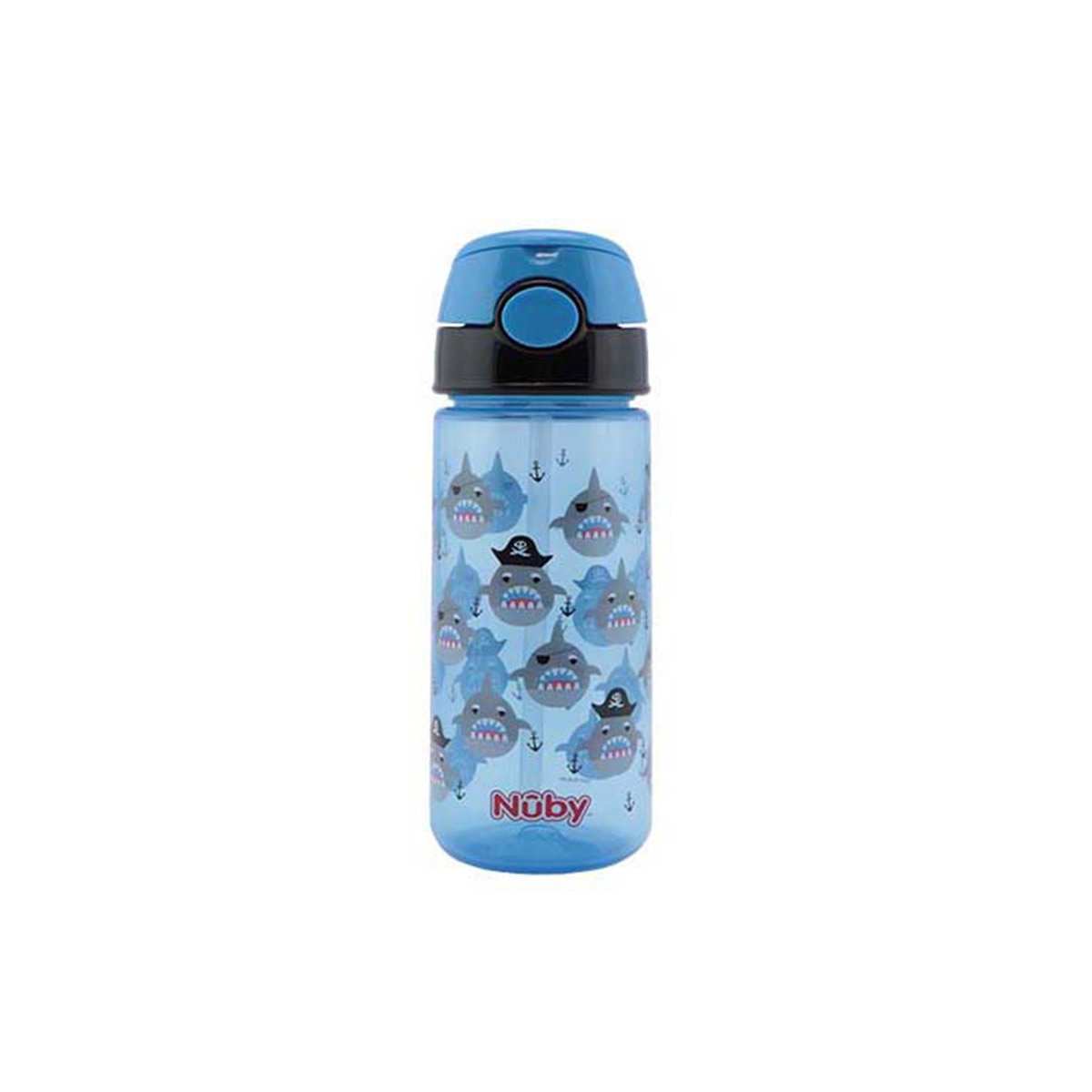 Imagen 0 de Taza de PP con pajita suave y botón pulsador - 540 ml - azul