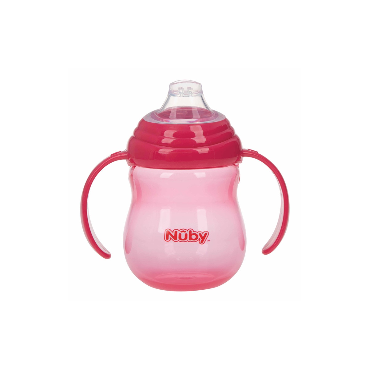 Imagen 0 de Taza antigoteo lisa con asas rosa - 270ml - 6m+