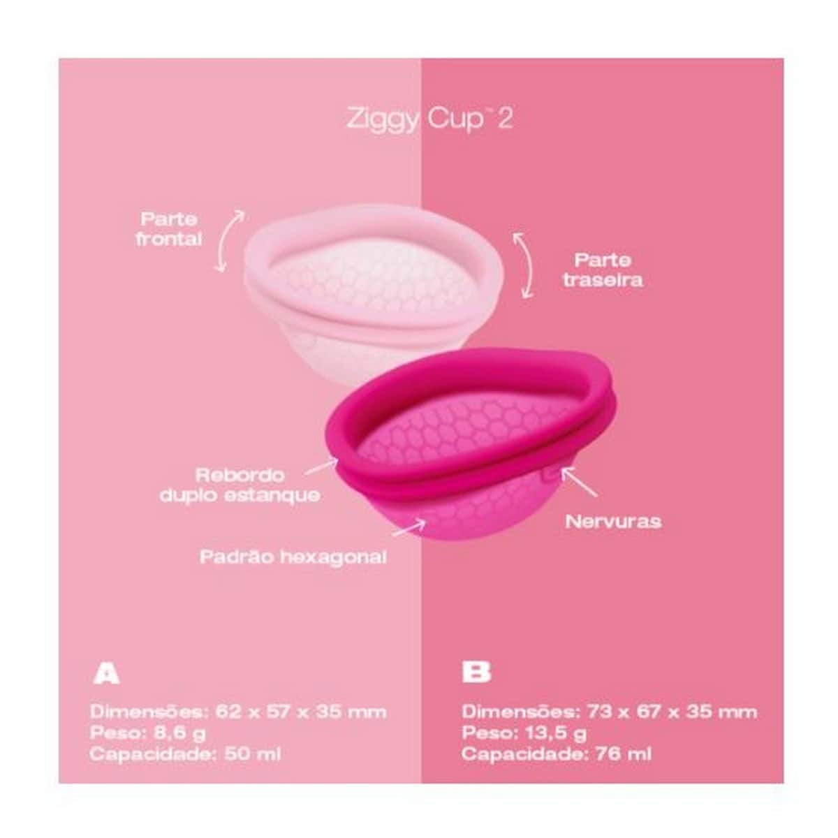 Copo Menstrual Ziggy Cup 2 - Tamanho A 5