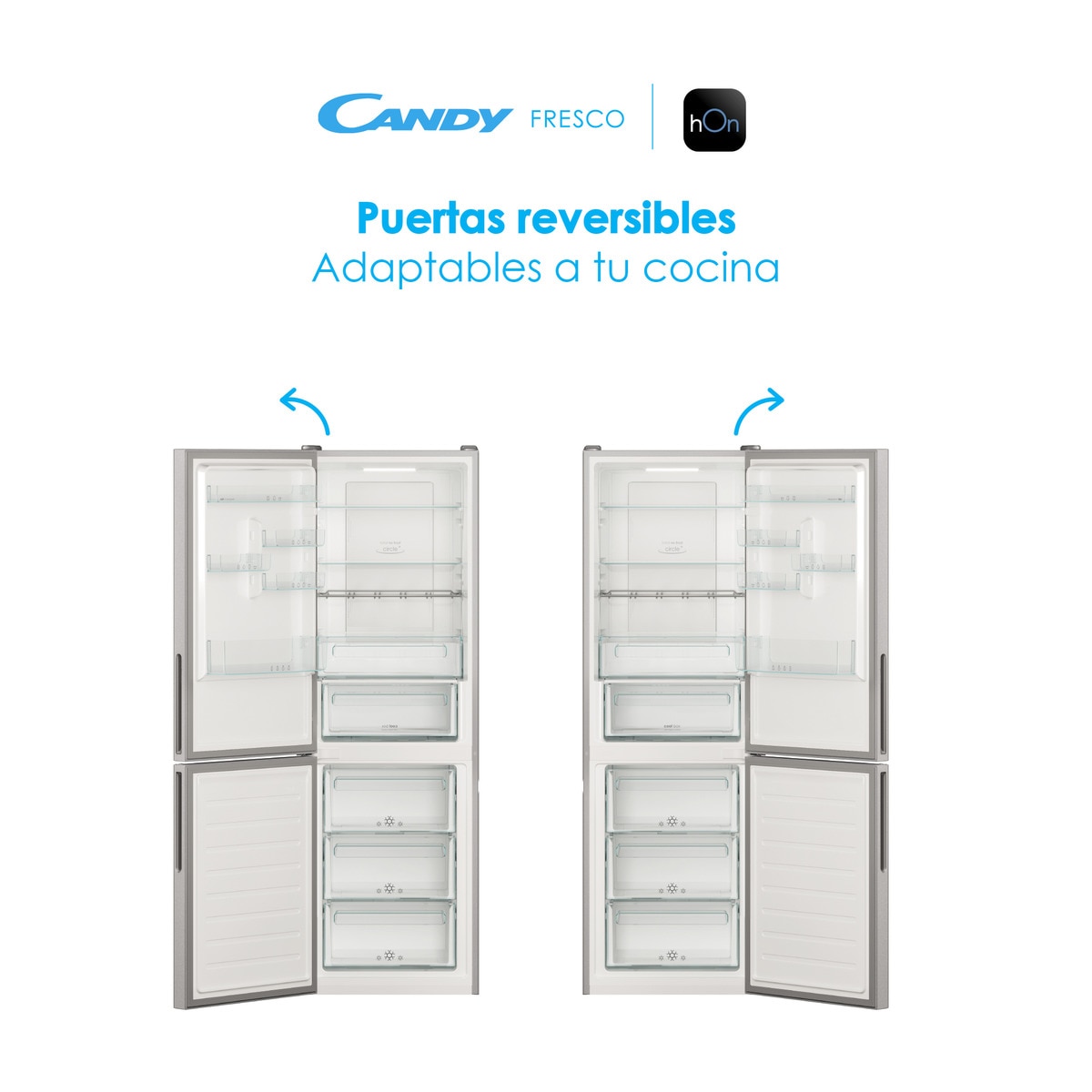 Frigorífico Combi Candy Total No Frost Circle + con Wifi Fresco - CCE7T618ES Plata-8