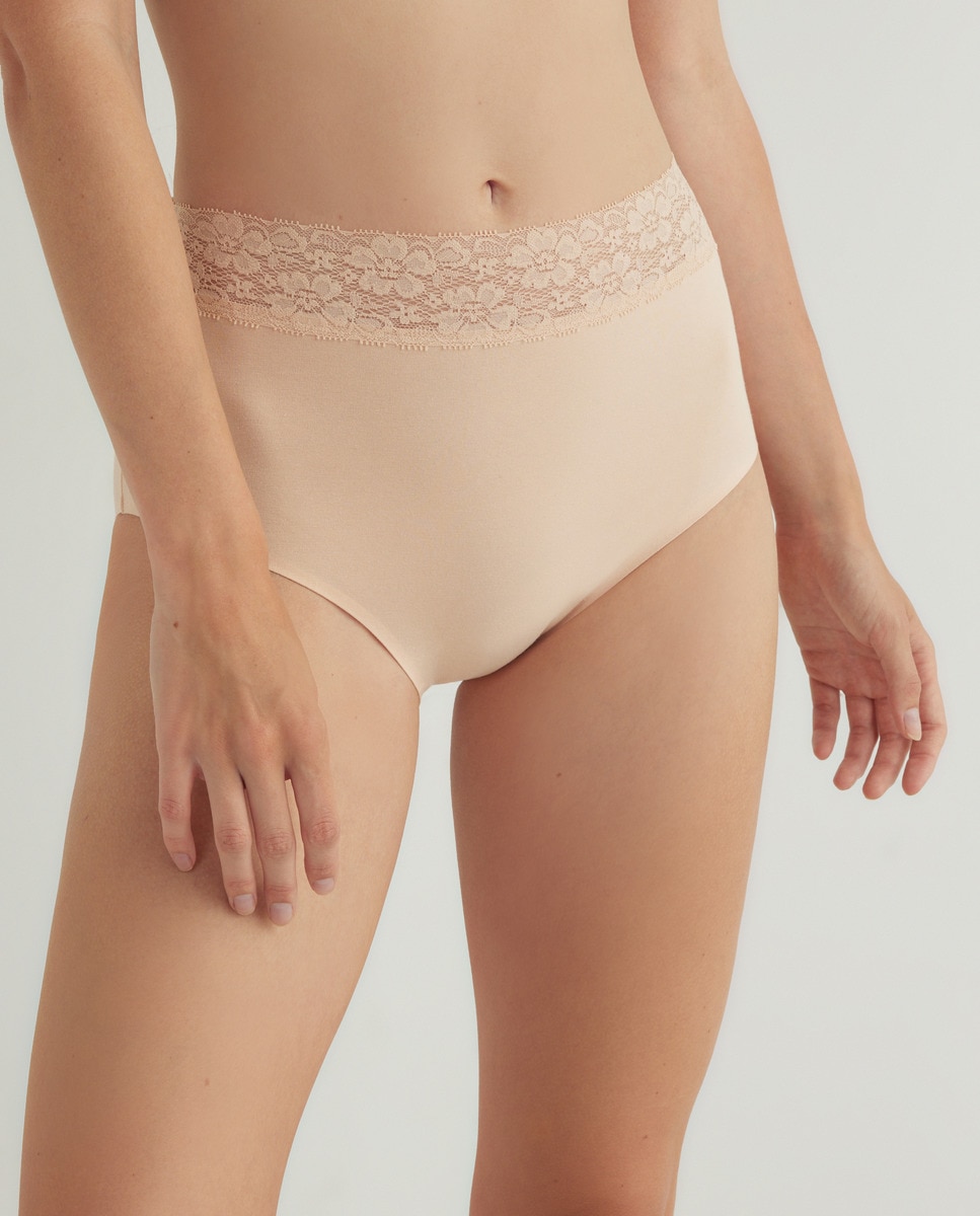 Braga laser cut algodón Nude-1