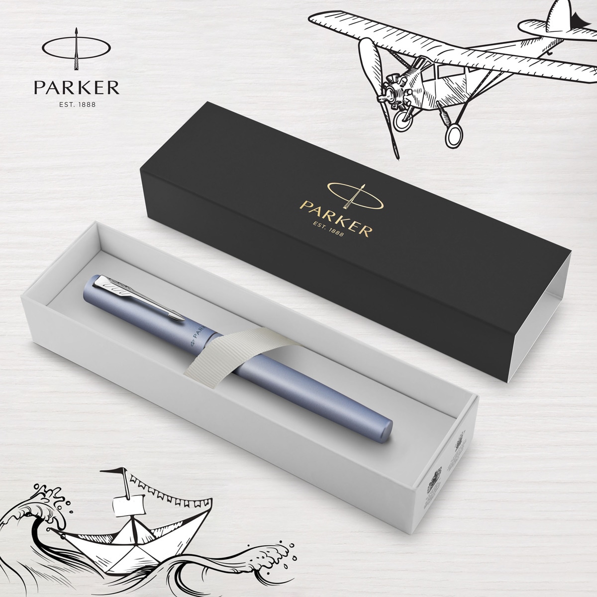 Caneta Rollerball Vector XL - Silver Blue Azul / Prata-4