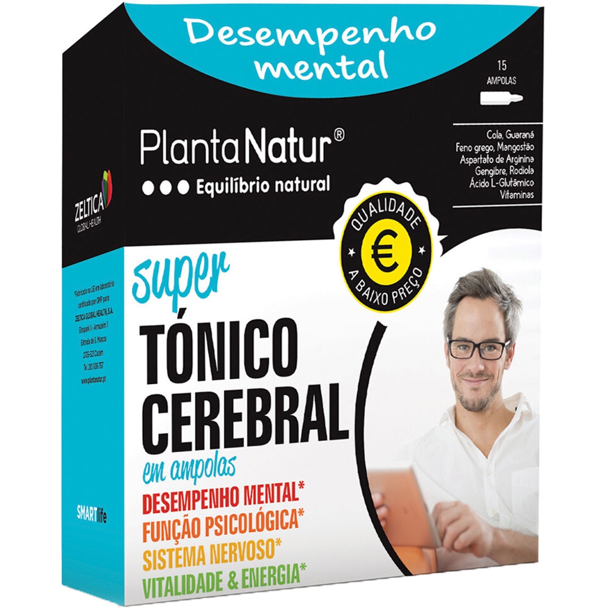 Suplemente Super Tónico Cerebral 15 Ampolas embalagem