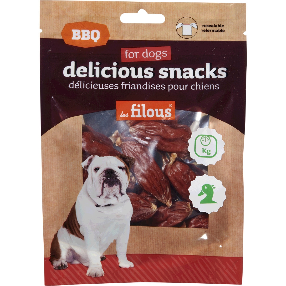 Snack para Cão Mini Salsichas de Pato embalagem 100 g