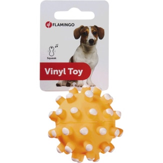 Brinquedo para Cão Bola com Picos Amarela 6cm embalagem 1 - Flamingo