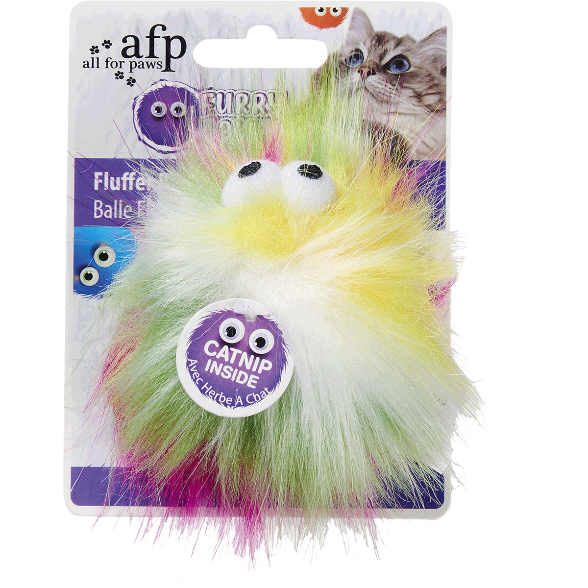 Brinquedo para Gato Furry Bola 10cm embalagem 1